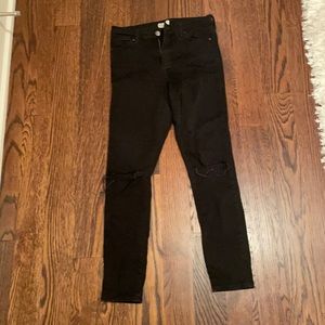 Topshop high wasted black leigh jeans